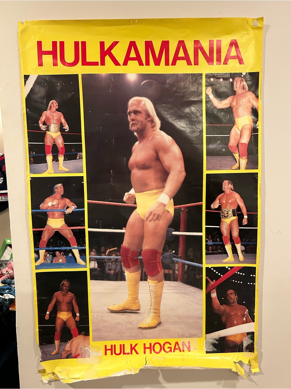 Hulk Hogan Yellow Wrestling Poster
